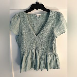 American eagle peplum shirt green size medium